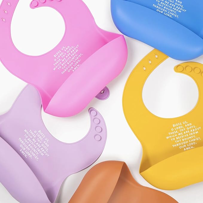 Be A Heart Silicone Baby Bibs, Adjustable Waterproof Bibs, Meal Blessing Bibs