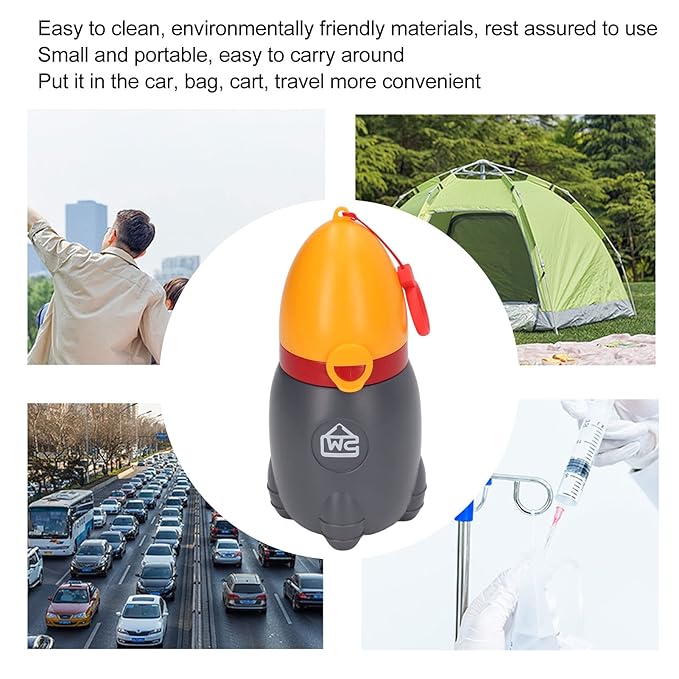 VBESTLIFE Portable Baby Urinal Leak Proof Travel Potty for Boys Emergency Car Toilet with Triple Seal Design for Toddler Potty Training (Orange)