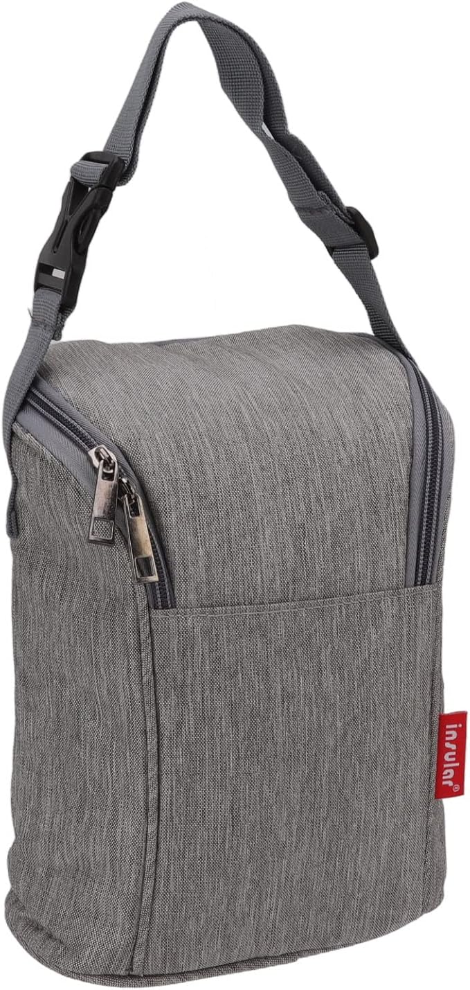 Marhynchus Nylon Baby Bottle Thermal Bag Portable Waterproof Storage Tote Pouch for Outdoor (grey)