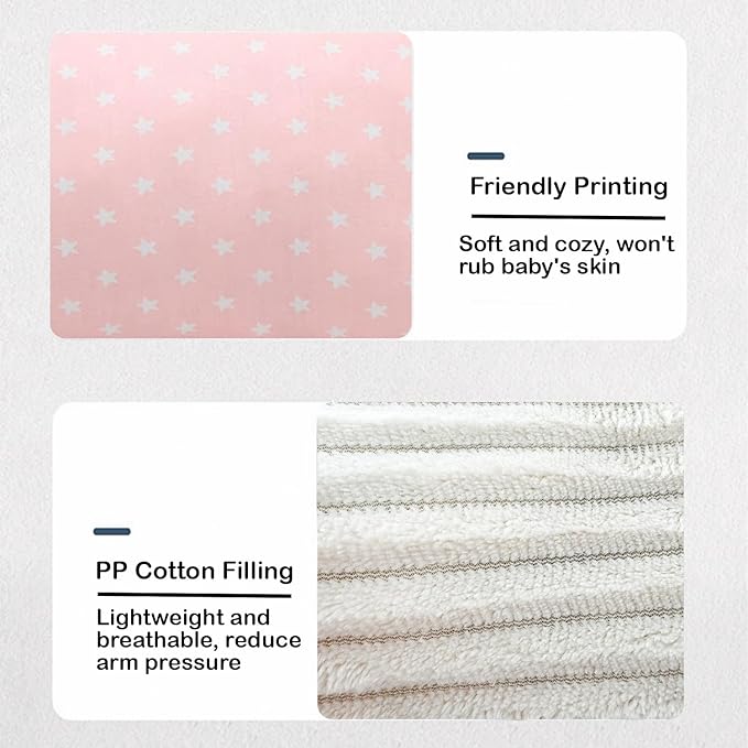 Cozy Cradle Arm Pillow for Feeding Baby, Baby Nursing Pillow Head Support Pillow for Breastfeeding (PinkWhite)