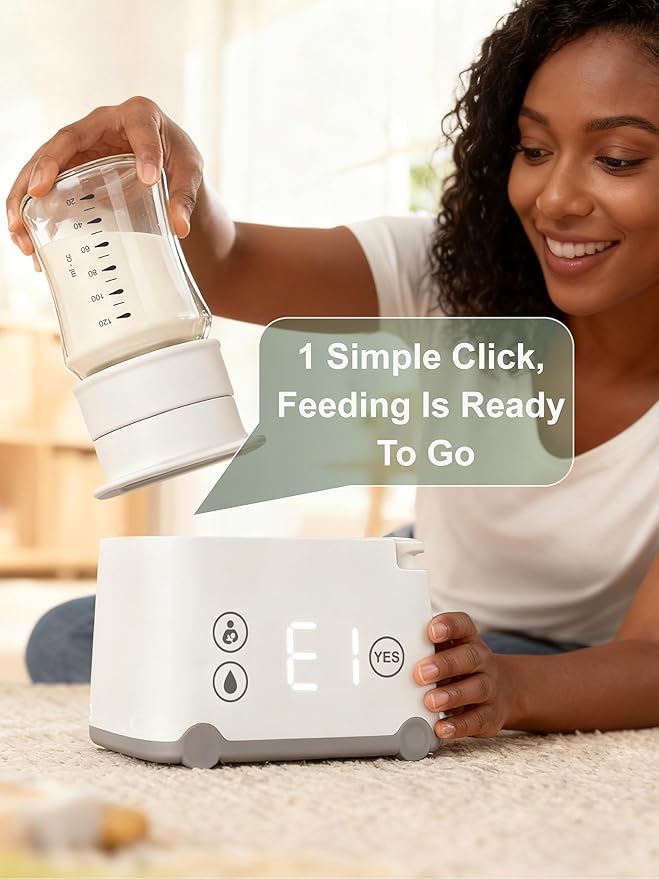 Portable Bottle Warmer Travel Bottle Warmer for Breastmilk with 6 Adapters Leak-Proof Baby Bottle Warmer