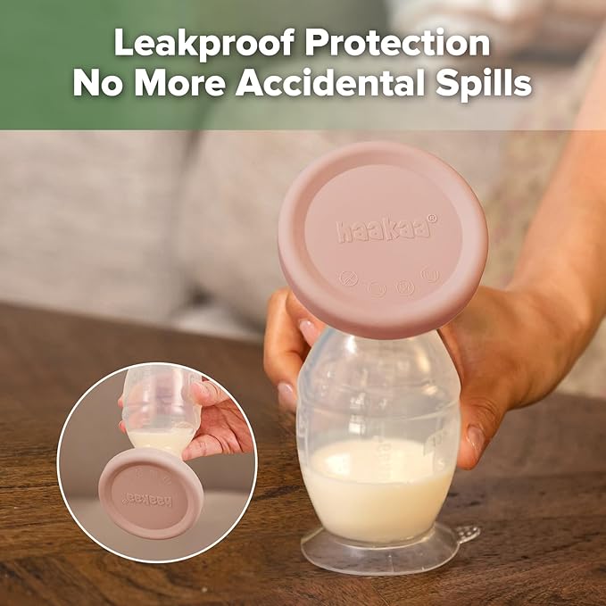 haakaa Manual Breast Pump Cap (Blush) - Made of Premium Grade Silicone, Suitable for All haakaa Breast Pump