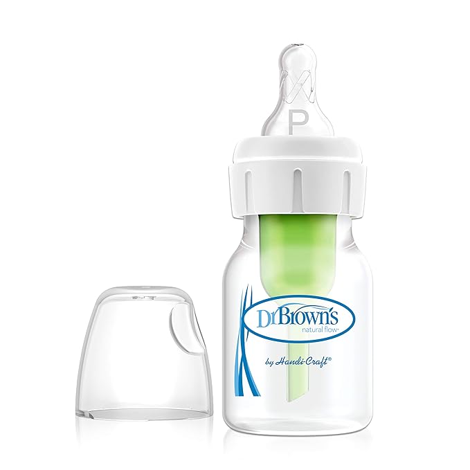 Dr. Brown’s Natural Flow Anti-Colic Narrow Baby Bottle, 2oz/60ml with Preemie Flow Teat, 1-Pack