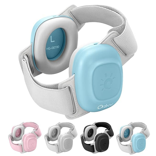 Orzbow Baby Headphones for Noise, Baby Ear Muffs Noise Protection for Newborn Toddler 3-48 Months - CE & ANSI Certified, Adjustable Infant Ear Protection for Travel Sleep, 25dB Sound Reduction, Blue