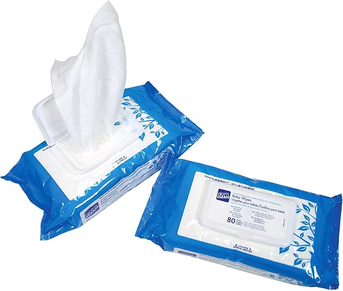 Nice 'N Clean Baby Wipes Soft-Pack with Aloe - Unscented, Hypoallergenic, 80 Wipes (Pack of 12)