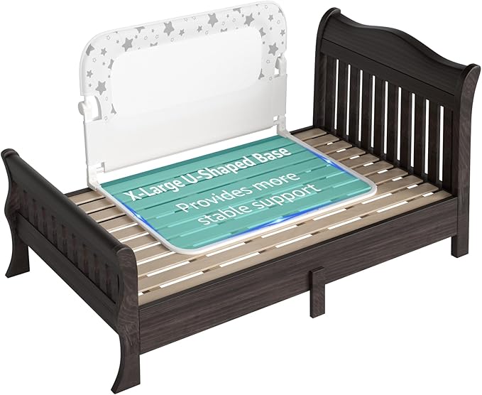 NUTIKAS Baby Bed Rail Guard for Crib - 35.7" Toddler Bed Rails for Twin,Full, Queen, Toddlers, Bunk Size Bed Swing Down Bedrail Extral Tall Child Safety Side Railing Guards for Kids