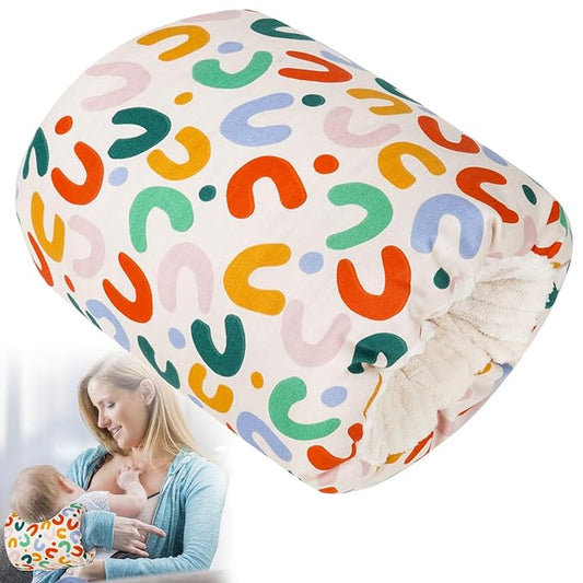 Baby Feeding Arm Pillow,Soft Cotton Bottle Nursing Arm Pillows for Newborn,Breastfeeding Pillows for More Support for Mom and Baby,Portable and Washable,Ergonomic Nursing Essentials(Rainbow)