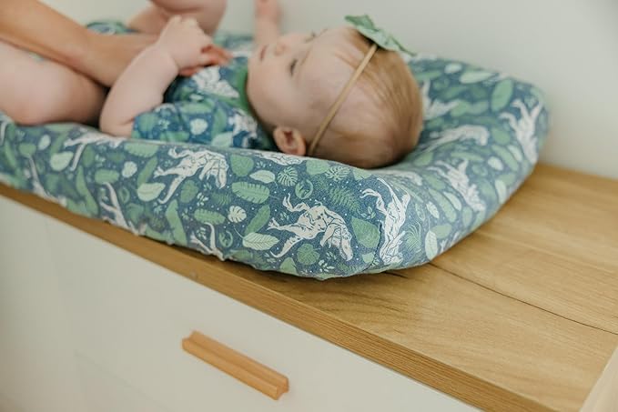 Copper Pearl Premium Knit Changing Pad Cover : Soft, Stylish, and Universal Fit for All Standard Diaper Changing Pads, Trendy Design Changing Pad Covers, Jurassic Park Fossils.