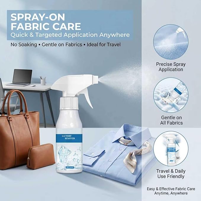 Non-Ionic Laundry Pre-Treatment, 2026 New Clothing Emulsifier, Powerful Remover Clothes Dry-Clean Spray, For Clothes Shoes