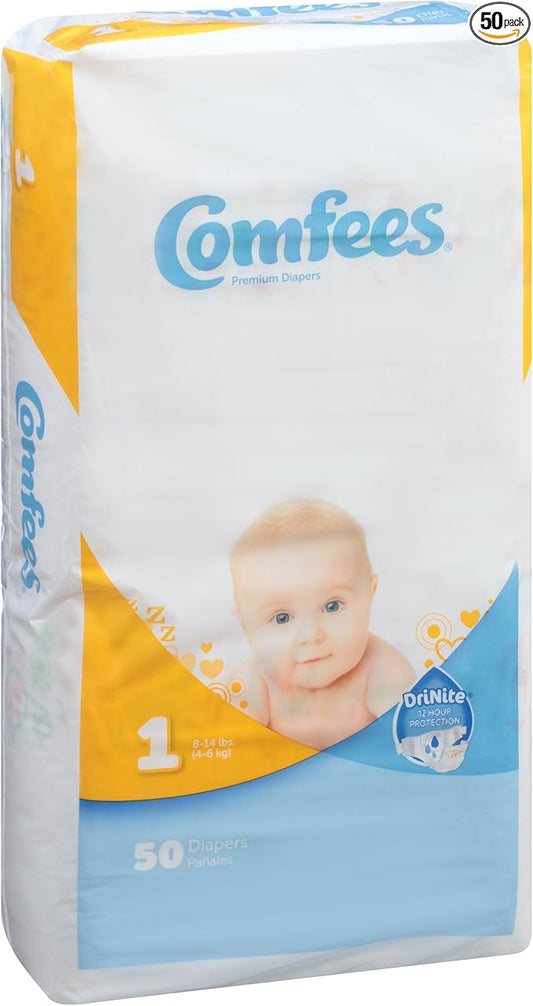 Diaper Baby Comfees Sz1 50/Bg