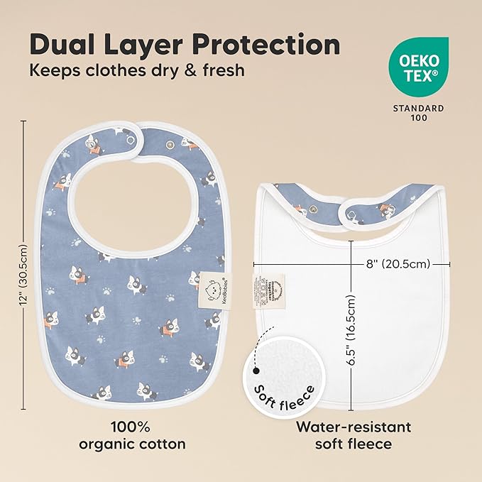 8-Pack Organic Baby Bibs for Boys, Girls - Soft Cotton Drooling and Teething Bibs for Baby Girl & Boy, Extra Absorbent, Easy To Clean & Put On for Toddler, Newborn, Infant 0-24 Months (Pets & Paws)