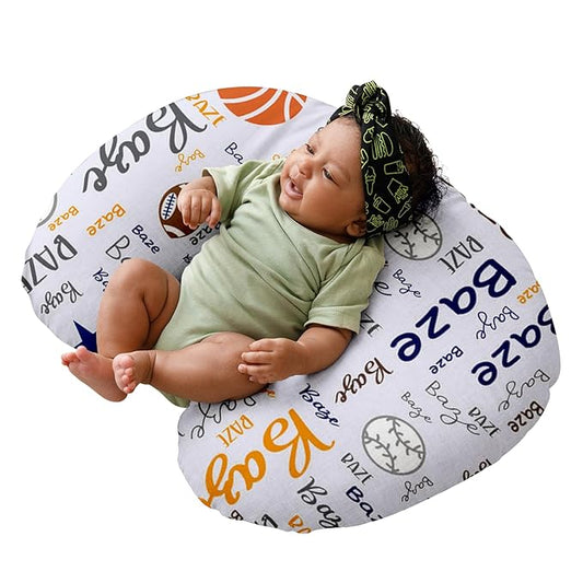 Dyoart Baby Nursing Pillow Cover, Custom Breastfeeding Bottle Pillow Slipcover, Personalized Gift for Infant Boys Girls,Ball, Ultra Soft Comfortable(one Size)