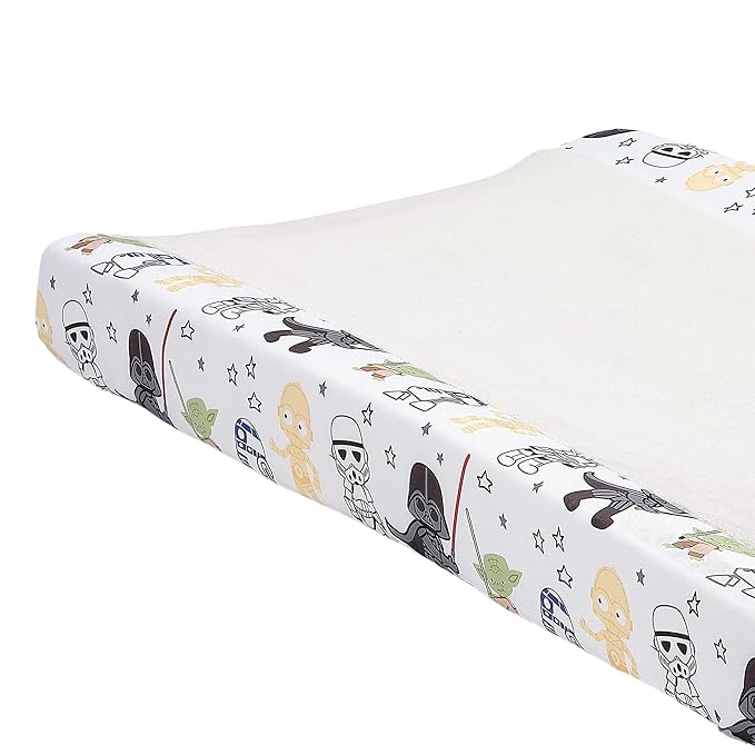 Lambs & Ivy Star Wars Classic Changing Pad Cover - Yoda/Darth Vader/R2-D2/C-3PO