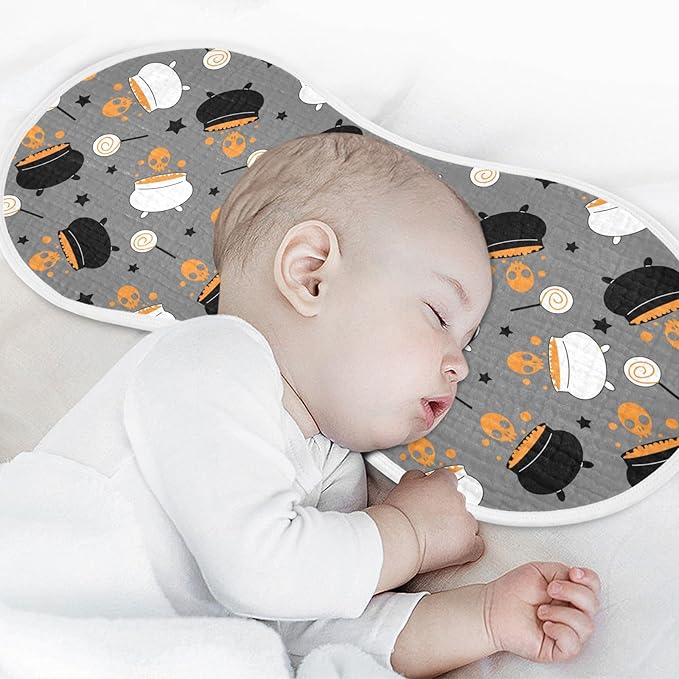 vvfelixl Halloween Witch Cauldron Burp Cloths for Baby Boy Girls Baby Washcloths Burp Rags 1 Pack