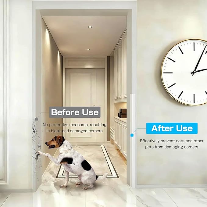 47.2" x 1.18" Wall Corner Protectors, 2PCS Clear Self-Adhesive Guards, Corner Guards & Edge Protector for Walls, Cabinet Doors, Edge Protector Trim, Easy to Install and Clean
