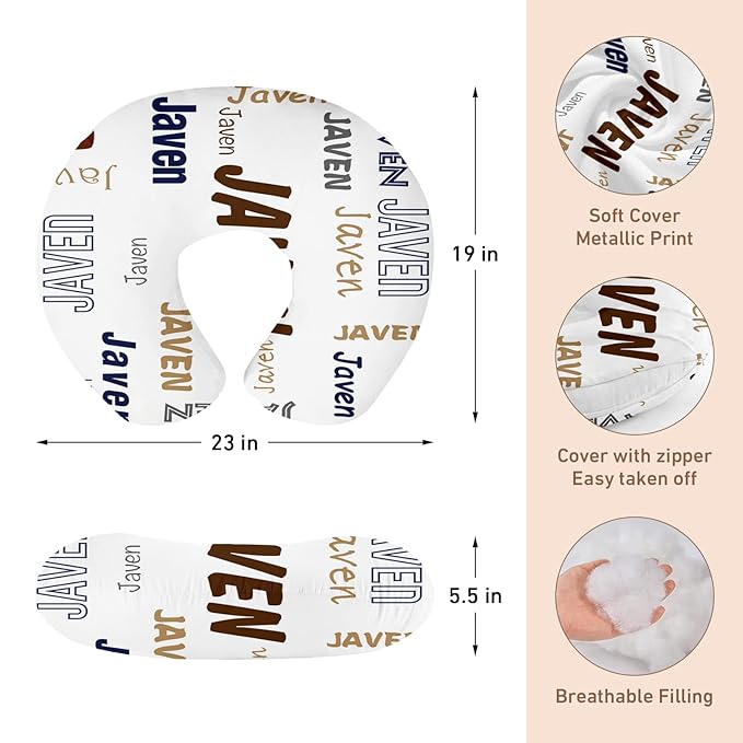 Dyoart Baby Nursing Pillow Cover, Custom Breastfeeding Bottle Pillow Slipcover, Personalized Gift for Infant Boys Girls, Ultra Soft Comfortable,Football Pattern(one Size)