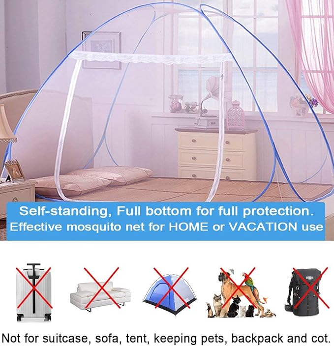 NICE PURCHASE New Portable Folding Mosquito Net Tent Freestand Bed 1 or 2 Openings (1.2m)