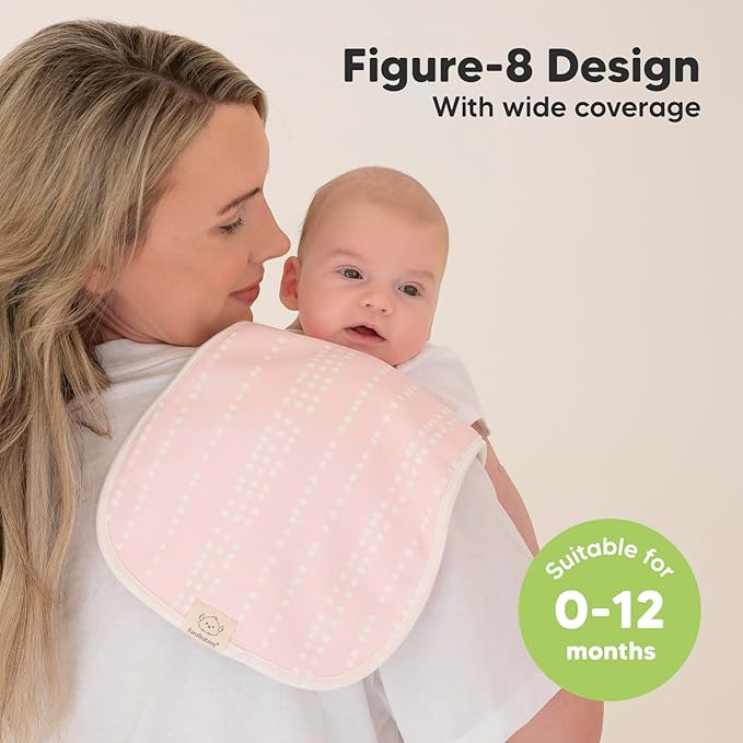 Organic Burp Cloths Baby Boy & Girl - 5-Pack Super Absorbent Cotton Burping Cloths for Babies, Soft & Plush Newborn Spit Up Rags, Infant Towels for Milk Spit Up, Unisex, Large 21" x 10" (Sweet Charm)