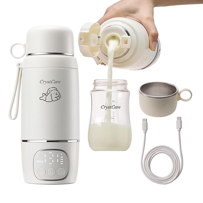 Portable Bottle Warmer for Travel - Fast Heating Breast Milk & Formula Warmer with 16,000mAh Battery, Electric heaters for Babies' Bottles,Baby Bottle Warmer for Car, Airplane（Puppy）