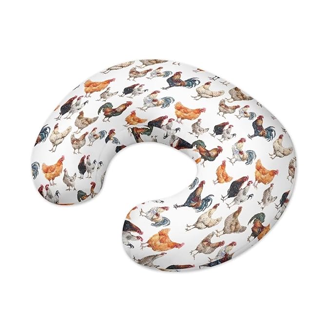 Nursing Pillow Cover with Zipper Covers Roosters Soft Breastfeeding Cover for Nursing Pillow Unisex Nursing Pillow Slipcovers Machine Wash & Quick Dry