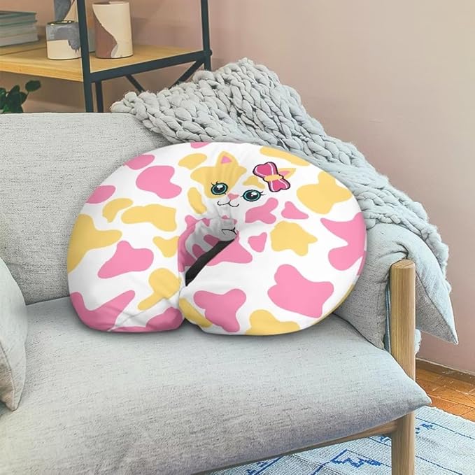 Nursing Pillow Cover, Pink Cow Print Breastfeeding Pillows Covers, Snug Fits Nursing Pillow Slipcovers for Boys Girls, Soft and Comfy