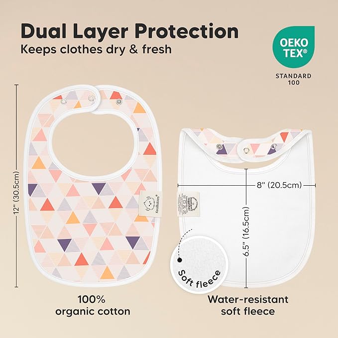 8-Pack Organic Baby Bibs for Boys, Girls - Soft Cotton Drooling and Teething Bibs for Baby Girl & Boy, Extra Absorbent, Easy To Clean & Put On for Toddler, Newborn, Infant 0-24 Months (Prism)