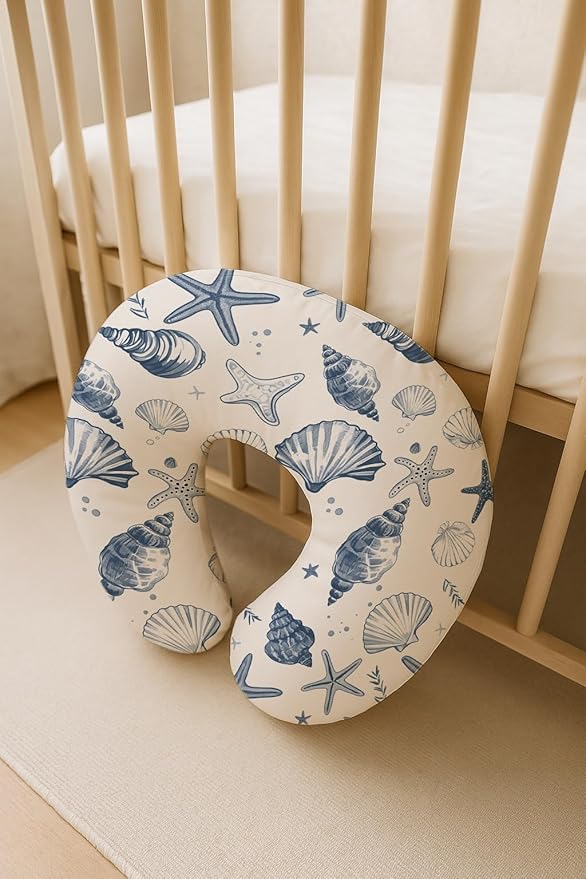 Nursing Pillow Covers 2 Pack, Breastfeeding Pillow Slipcovers Soft and Stretchy, Nursing Covers for Baby Girls Boys Newborn