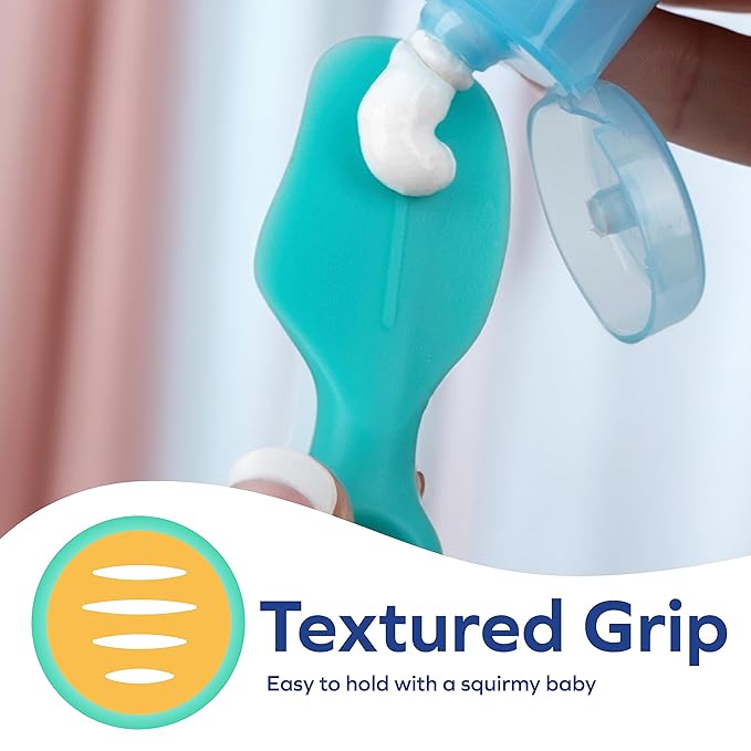 Dr. Talbot's Diaper Cream Brush for Babies - Diaper Rash Cream Applicator with Suction Base - Full Size - Aqua Blue