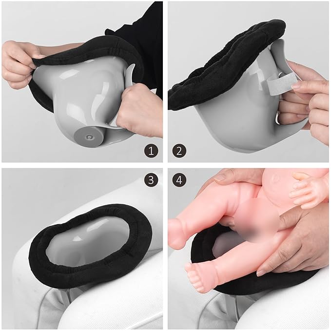Potty for Newborn Baby Potty Training; for Diaper Free Baby Elimination Communication Indoor & Outdoor; Attractive Fish Shape (Grey)