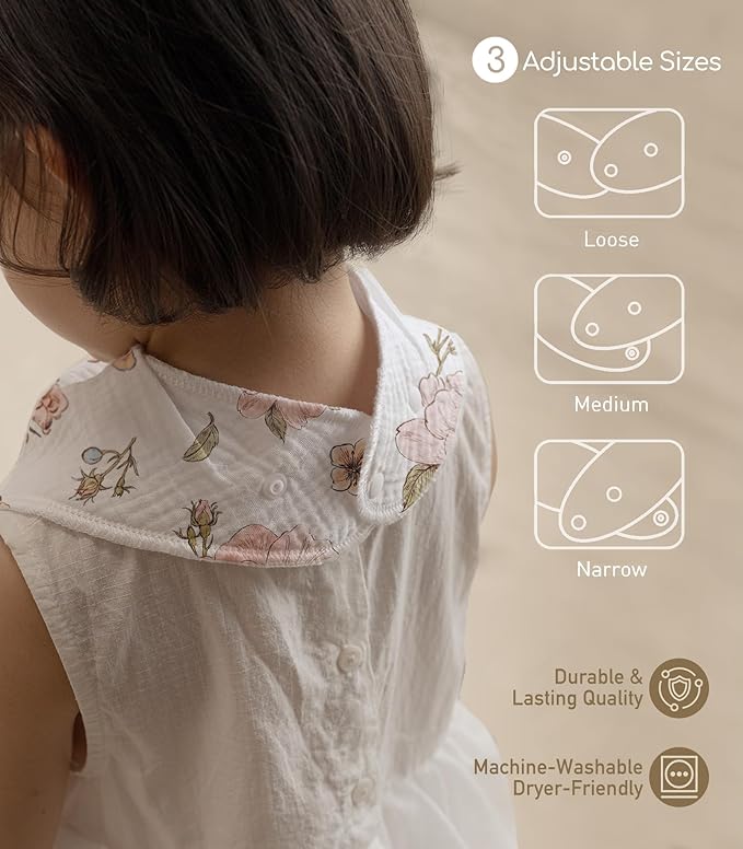 Muslin Baby Bibs 8 Pack, Baby Bandana Drool Bib for Drooling and Teething, Cotton Soft Absorbent for Girls Boys Garden