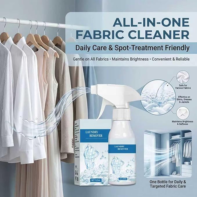 Non-Ionic Laundry Pre-Treatment, 2026 New Clothing Emulsifier, Powerful Remover Clothes Dry-Clean Spray, For Clothes Shoes