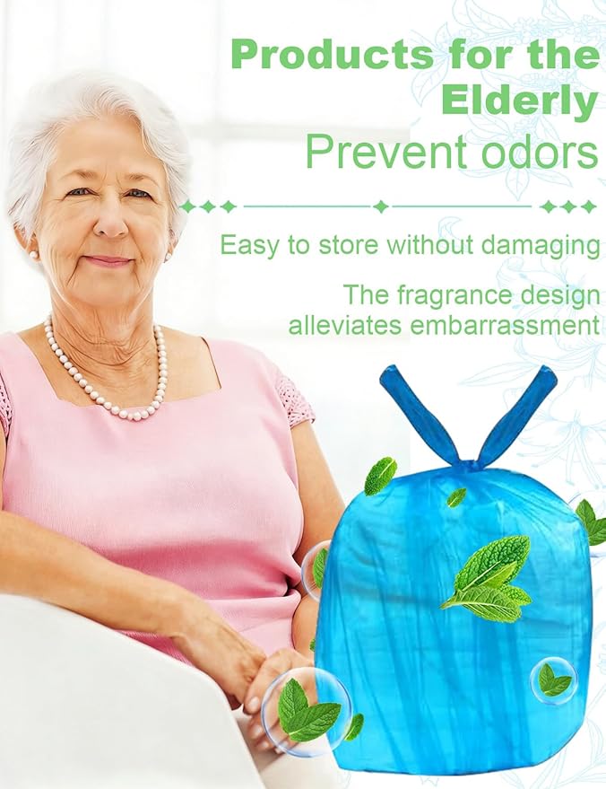 Large Adult Diaper Disposal Bags with Wall Mount Storage Box,96 Pcs (23"x18") Diaper Sacks, Adult Diaper Disposal Bags & Travel Diaper Trash Bags,Odor-Proof Incontinence Disposal for Adult-Blue