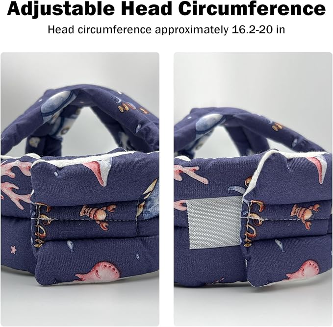 Baby Head Protector for Crawling Walking, Baby Helmet Adjustable No Bumps and Soft Cushion, Infant Safety Cap for Kid Learning to Walk