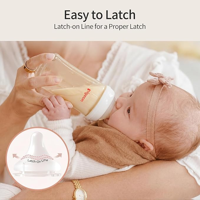 Pigeon PPSU Nursing Baby Bottle Wide Neck, Anti-Colic, Streamlined Body, Natural Feel, Easy to Clean, 5 Oz (Pack of 2), Includes 2pcs SS Nipples (0m+)