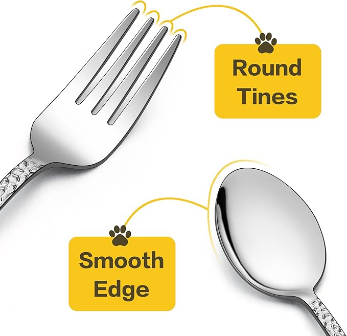 LIANYU 10-Piece Kids Silverware Set, Includes 5 Kid Spoons, 5 Kid Forks, Stainless Steel Toddler Utensils Children Flatware Set, Child Preschooler Cutlery Set, Dishwasher Safe