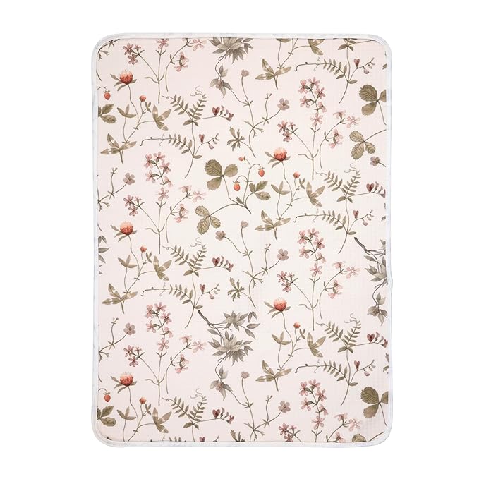 haakaa Waterproof Changing Pad Liners, 100% Cotton, Soft & Breathable (1pc, 19.5" x 27.5" Vintage Garden)