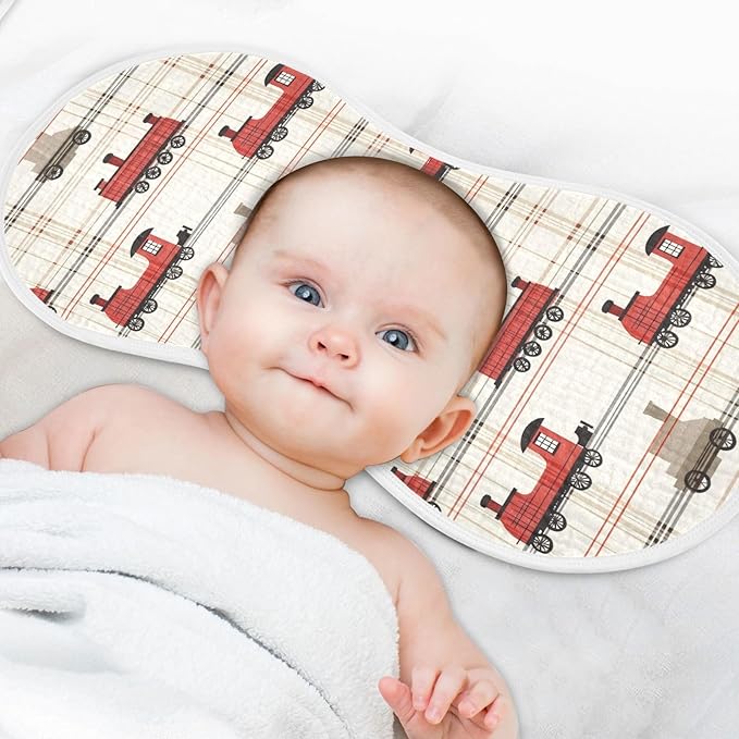 vvfelixl Intage Steam Train Burp Cloths for Baby Boy Girls Baby Washcloths Burp Rags 1 Pack