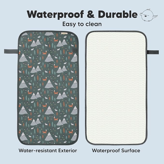KeaBabies Portable Diaper Changing Pad and Waterproof Foldable Baby Changing Mat - Travel Diaper Change Mat - Diaper Changing Station - Lightweight Changing Pads - Changing Clutch - Baby Changer