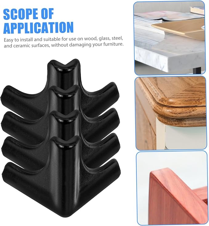 Hemoton 4Pcs Silicone Furniture Corner Protectors 1.77 Inch Soft Elastic Childproof Table Corner Guards for Home Office School Safety