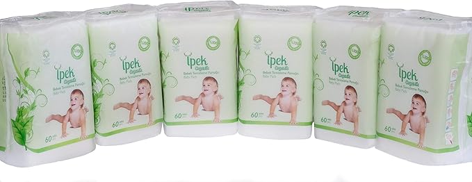 Baby Organic Large Dry Pads 100% Cotton Squares for Baby Care Diapering (Organic 360 Count)