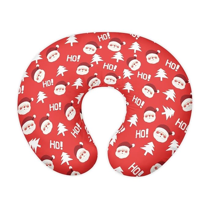 Santa Claus Baby Girls Boys Nursing Pillow Cover Baby Breastfeeding Slipcover Newborn Safety and Comfy Cover Baby Mom Essentials, 2 Packs