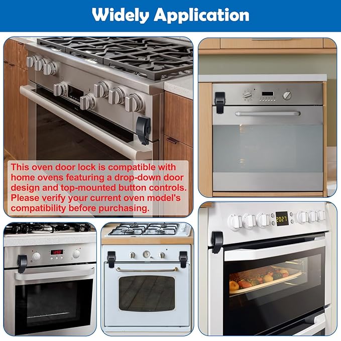 Windspeed 1.8x3.1 Inch Childproof Oven Door Lock 2 Pack Updated Oven Front Lock Child Safety Oven Lock Baby Proofing