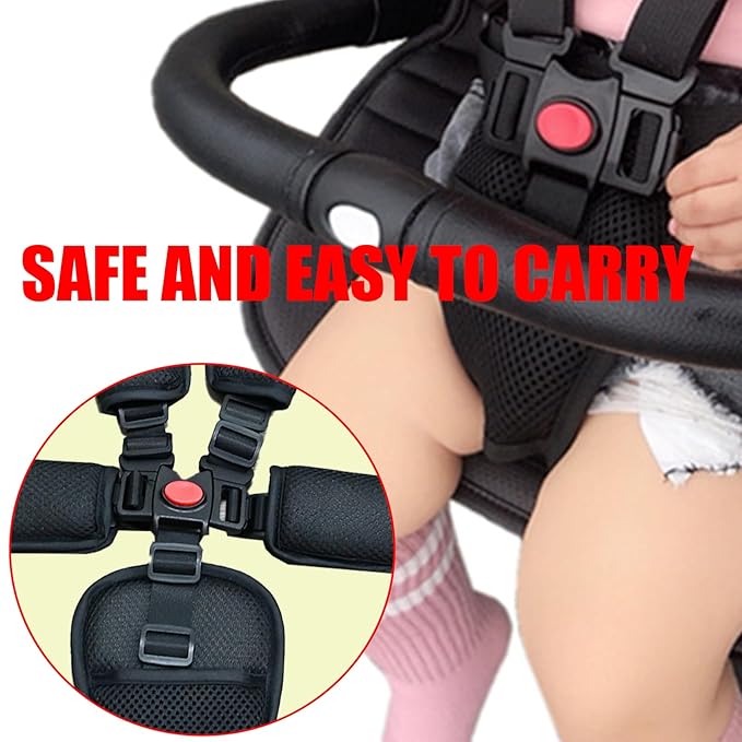 Universal 5 Point Harness Baby Chest Harness for High Chair/Stroller, Harness Belt with Baby Shoulder Strap and Crotch Harness Pads, Adjustable Harness Chest Harness Stroller for Child/Kid Seat, Black