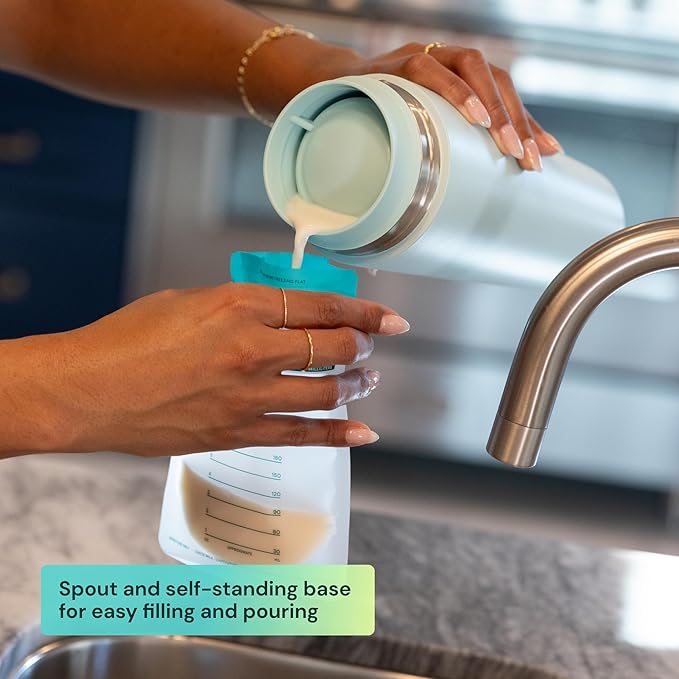 Willow - 8oz Breast Milk Storage Bags - SmartStash Tracking - 50ct - Double Zip Seal for Durability - Freezer & Fridge Breastmilk Storage - Easy Pour Spout - BPA Free - Breastfeeding Essentials