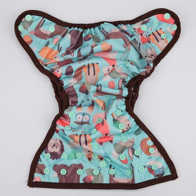 Baby Diaper Cover Nappy One Size 8lbs to 36lbs (Animal Friends)