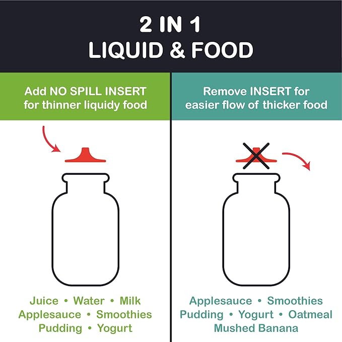 Red 6 oz Squeasy Snacker Spill Proof Silicone Reusable Food Pouch - for Both Soft Foods and Liquids - Water, Apple Sauce, Yogurt, Smoothies, Baby Food - Dishwasher Safe