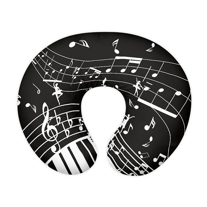 Forchrinse White Music Note Piano Nursing Pillow Cover Slipcover Soft Comfortable Breastfeeding Pillow Cover Nursing Pillow Case for Breastfeeding Mom