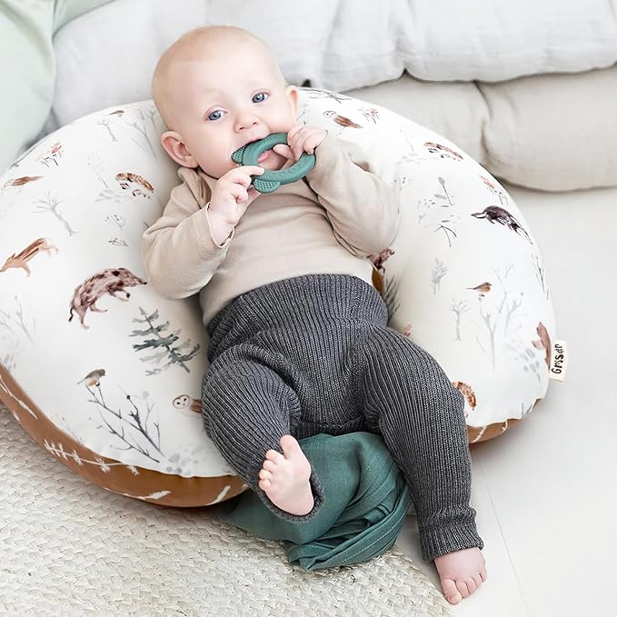 GRSSDER Nursing Pillow Cover Stretchy Minky Removable Nursing Covers for Breastfeeding Pillows, Ultra Soft Comfortable Slipcover for Boy and Girls, Jungle Animals
