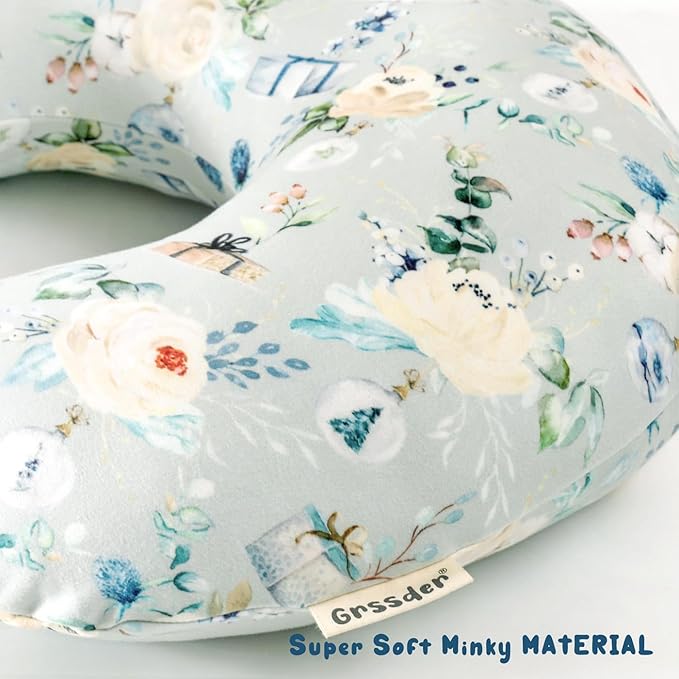 GRSSDER Nursing Pillow Cover, Stretchy Soft Minky Fabric Covers, Fit Most Nursing Support Pillows for Breastfeeding, Comfortable Safe Pillow Cover