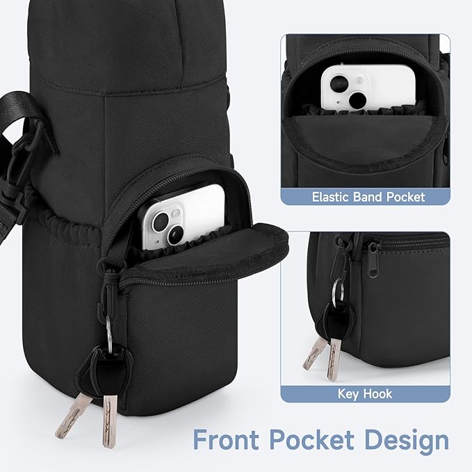 Portable Travel Bag for Breast Milk Cooler, Fits Milk Cooler & Portable BreastMilk Chiller, Leakproof,Insulated & Scratch-Resistant Bottle Carrier with Shoulder Strap & Extra Storage, Black